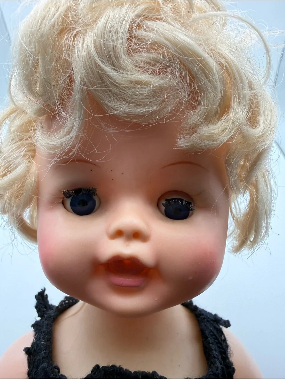 Vintage 1960 Classic Black Doll Knit Outfit for Kids Toys - Unbranded